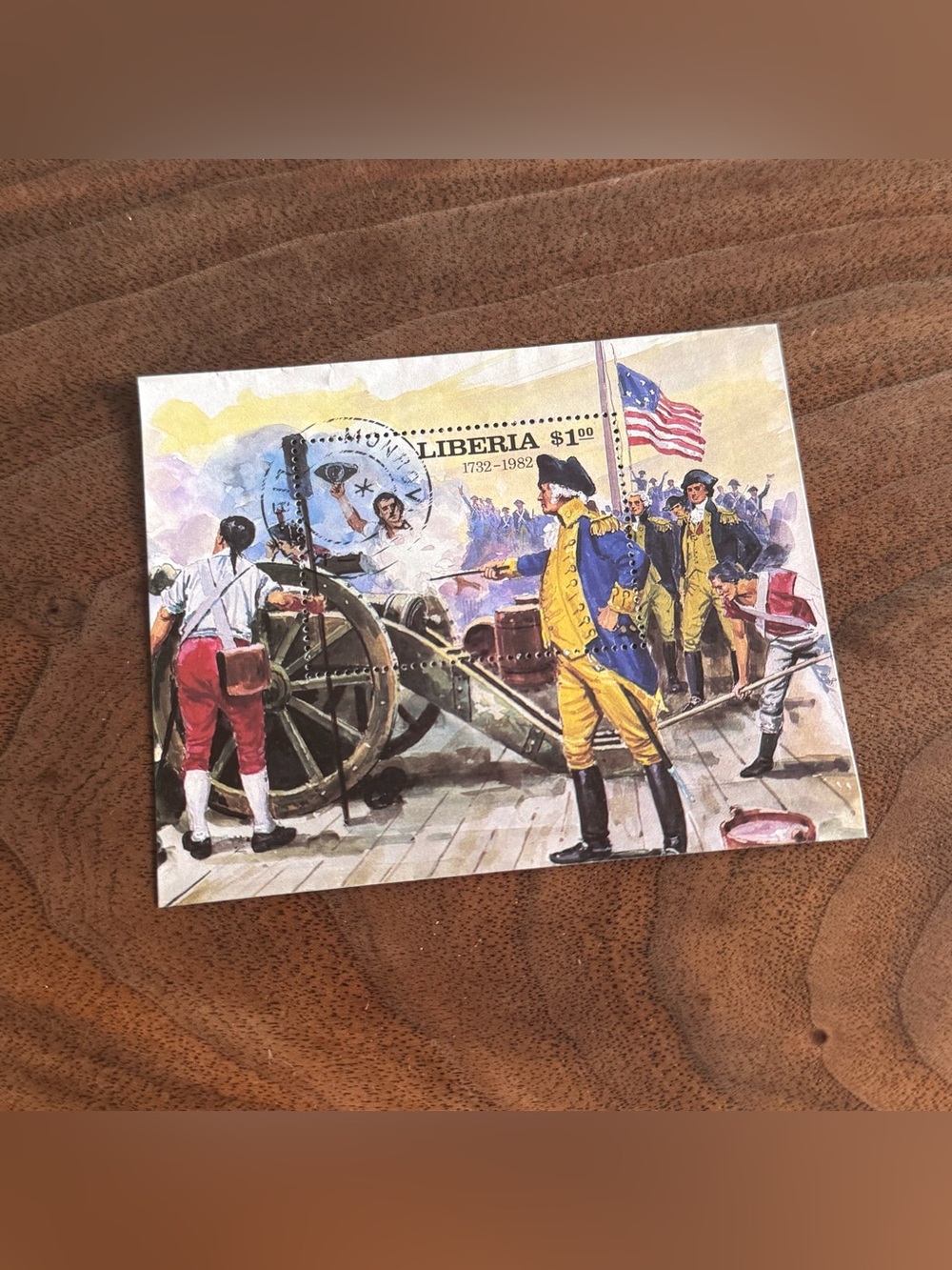 Liberia - American Revolution, George Washington, Yorktown Battle, Postage Stamp